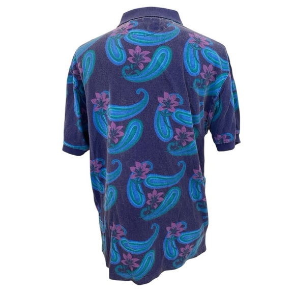 Ralph Lauren Chaps Pullover Short Sleeve Paisley Polo Shirt - Picture 3 of 7